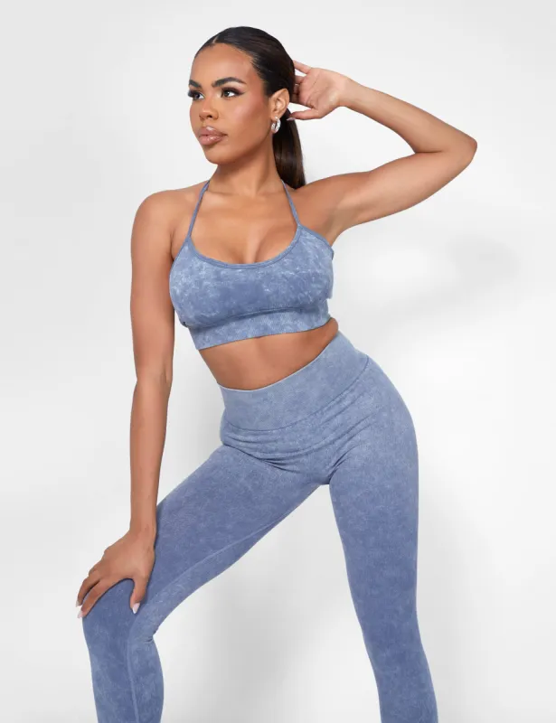 Seamless Acid Wash Legging Grey Wash made by Public Desire