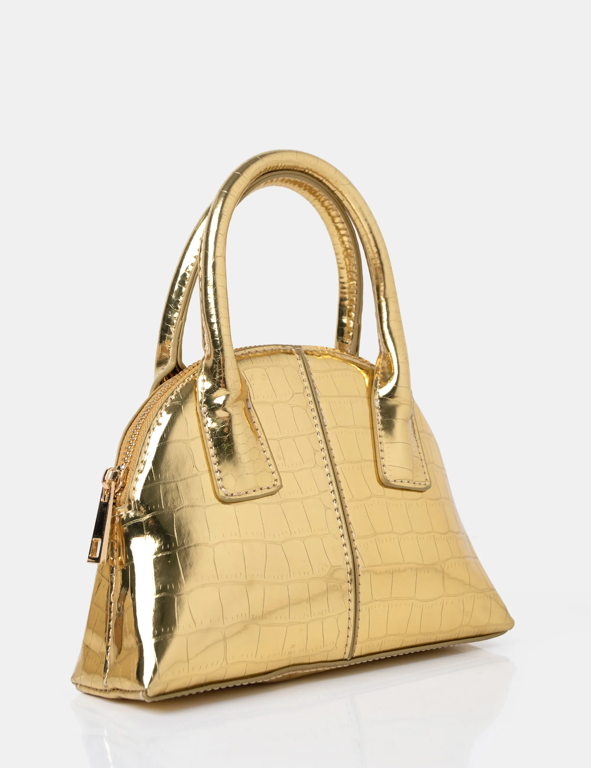 The Nova Metallic Gold Croc Grab Bag sold by Public Desire product image thumbnail 3