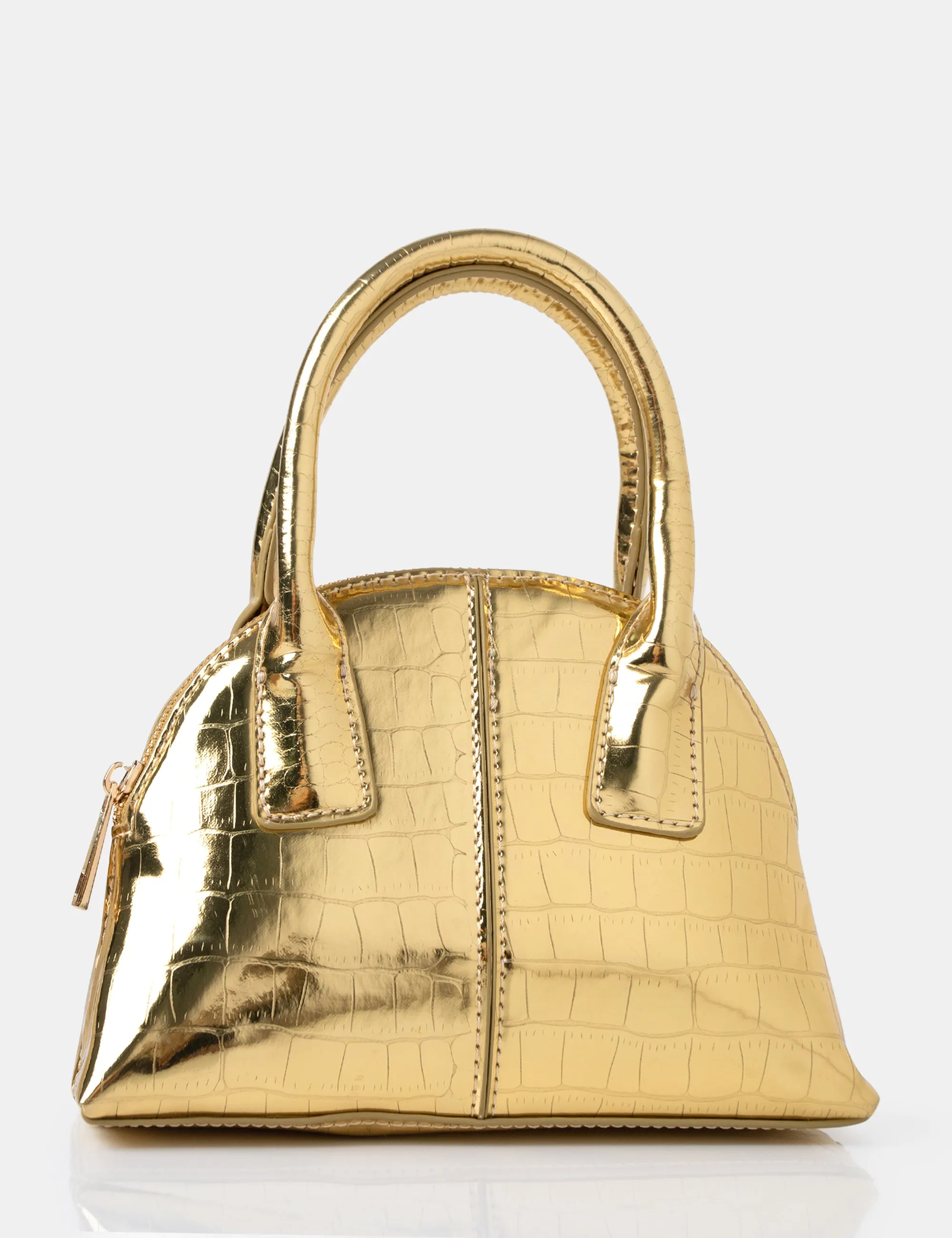 The Nova Metallic Gold Croc Grab Bag sold by Public Desire