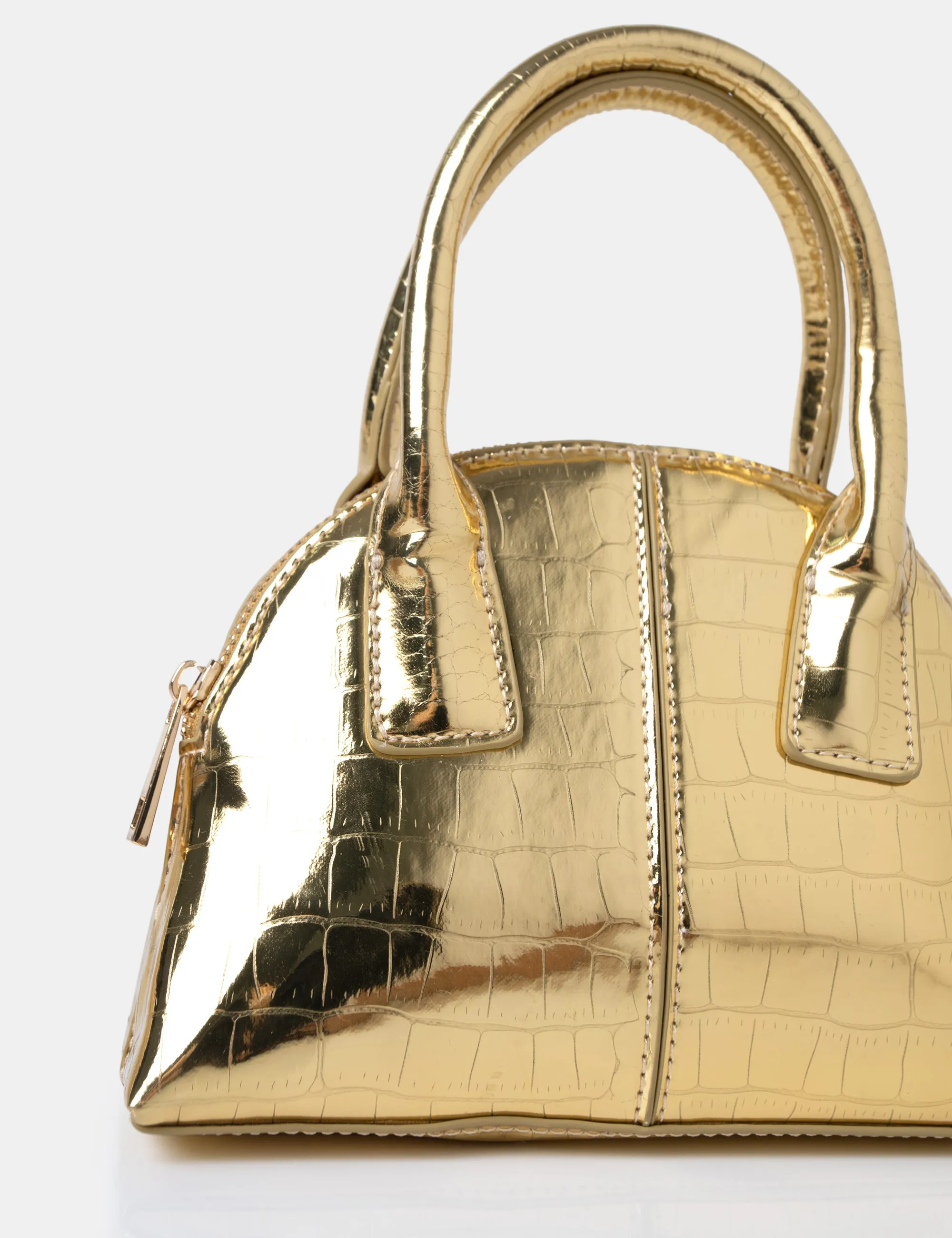 The Nova Metallic Gold Croc Grab Bag sold by Public Desire product image thumbnail 2
