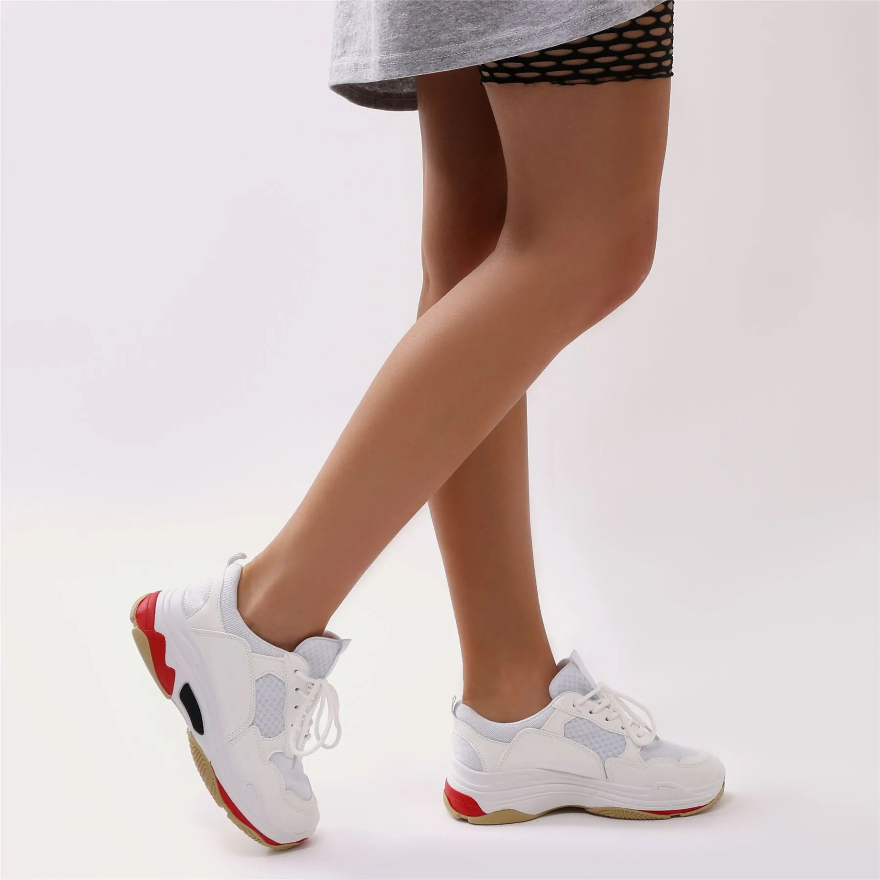 Revival Chunky Trainers in White sold by Public Desire