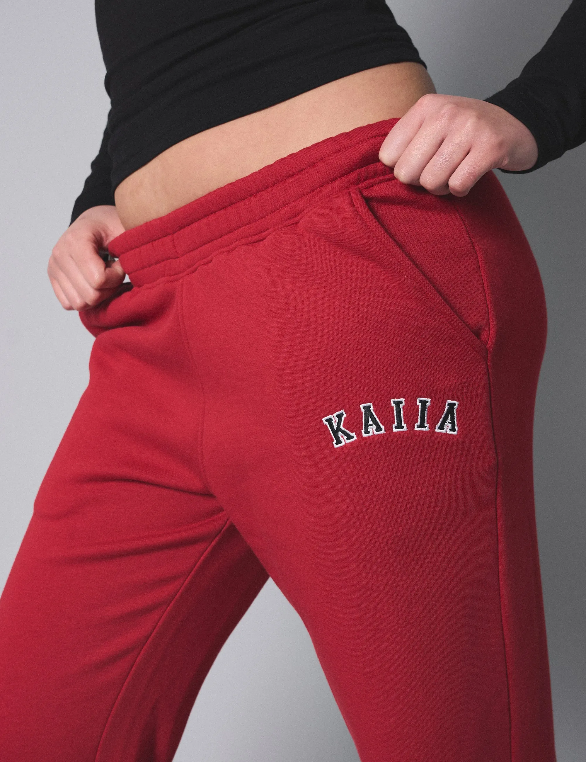 Kaiia Logo Wide Leg Sweat Pants Red sold by Public Desire product image thumbnail 4
