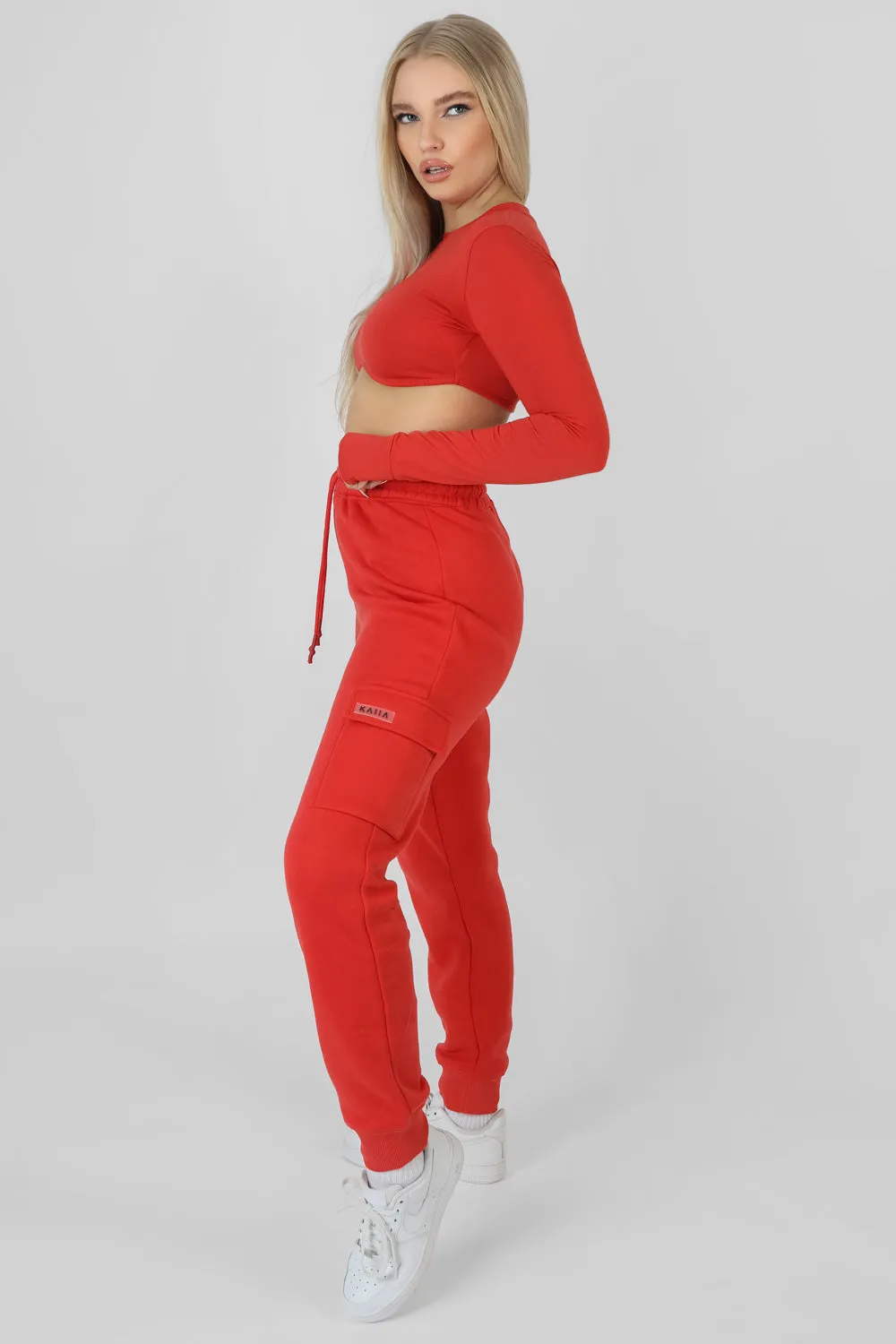Cargo Joggers Red sold by Public Desire product image thumbnail 3