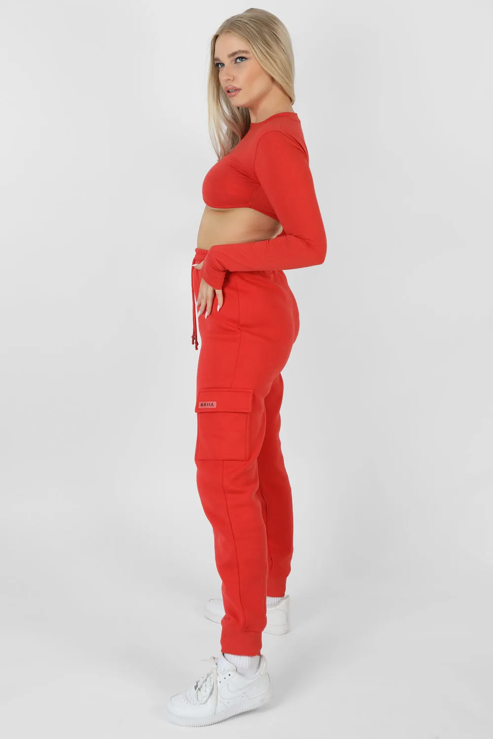 Cargo Joggers Red sold by Public Desire product image thumbnail 4