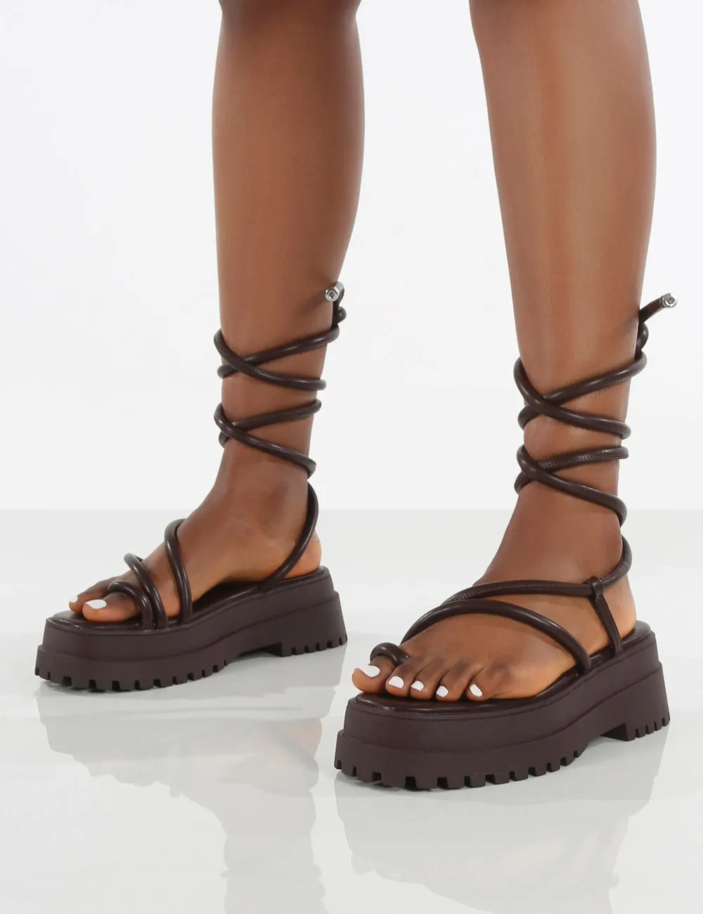 Amber x Public Desire Origin WF Chocolate Chunky Sole Sandal sold by Public Desire product image thumbnail 3
