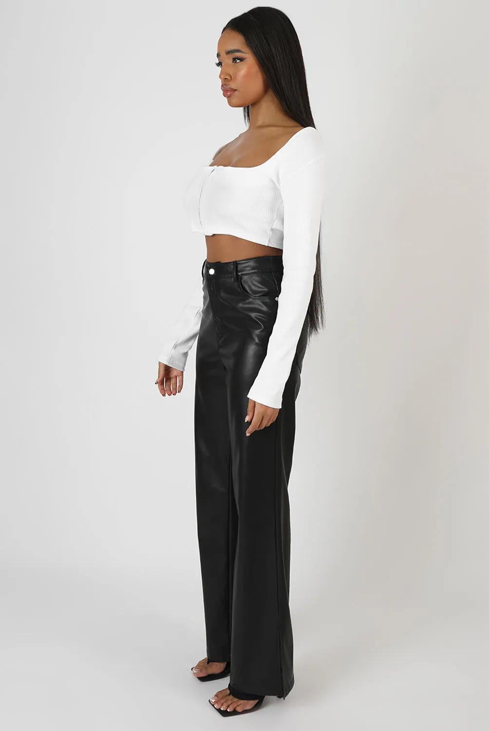 Square Neck Hook And Eye Top White sold by Public Desire product image thumbnail 3