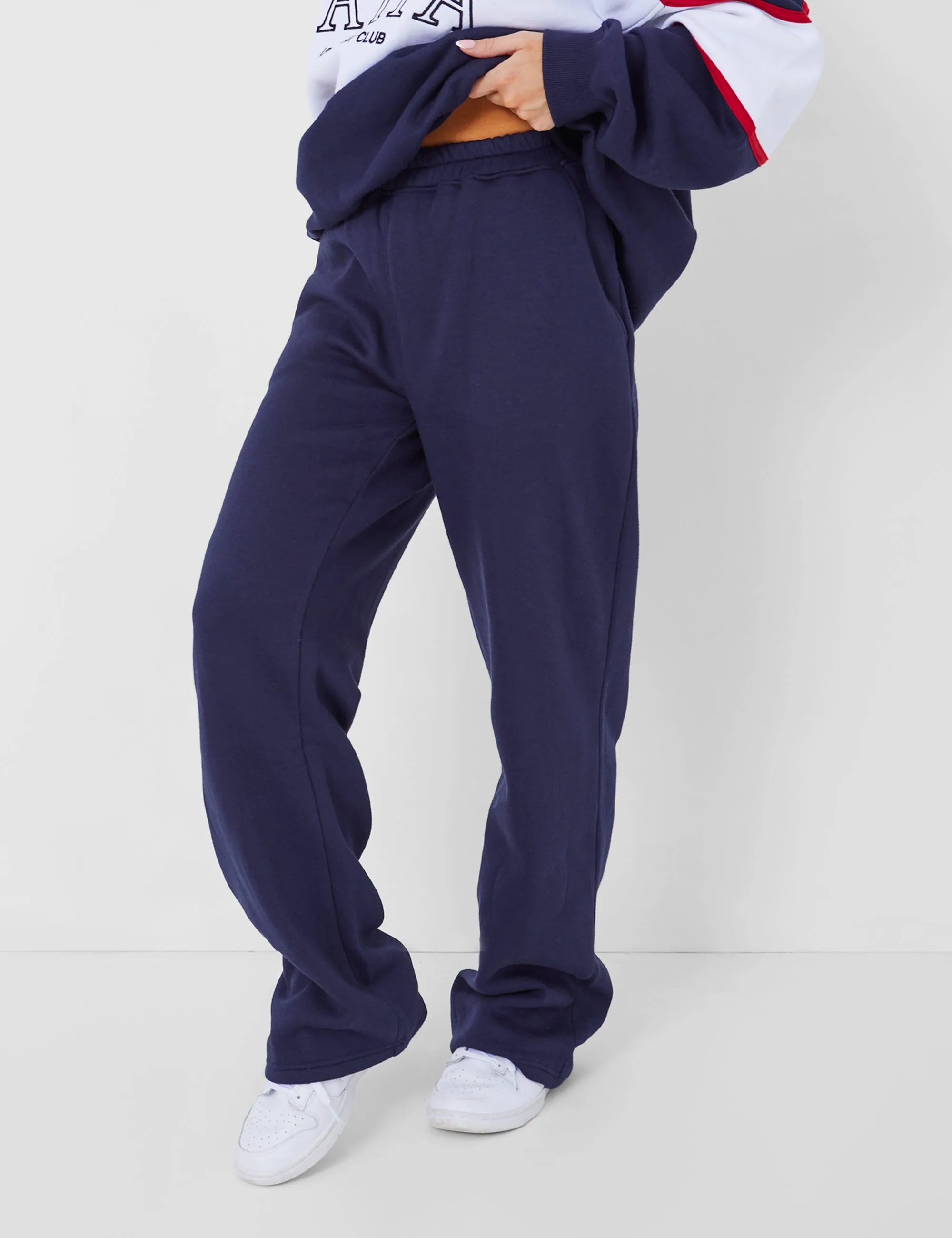 Kaiia Wide Leg Sweat Pants in Navy sold by Public Desire product image thumbnail 2