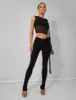 Rose Detail Sleeveless Mesh Top Black sold by Public Desire