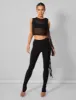 Rose Detail Sleeveless Mesh Top Black sold by Public Desire