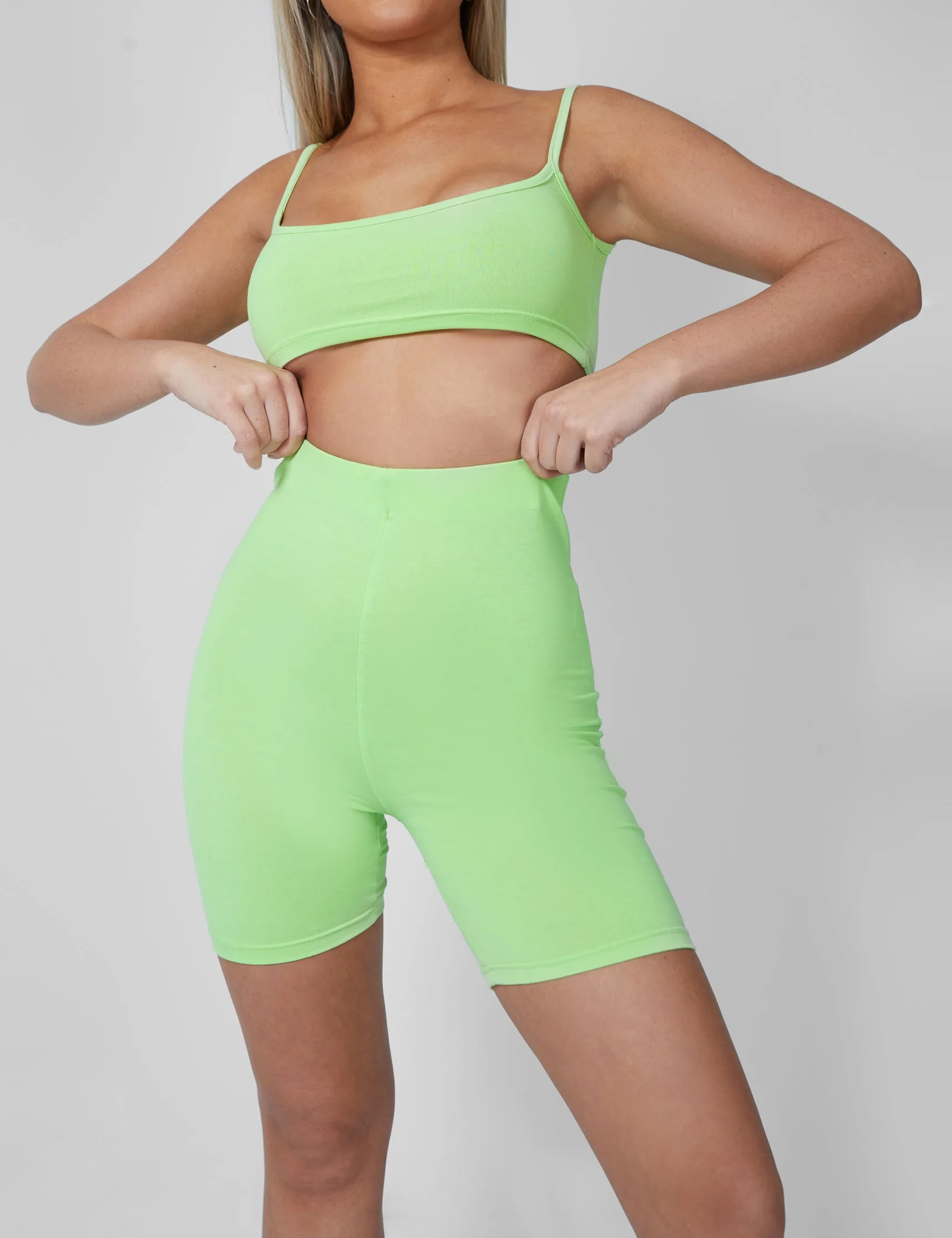 Basic Scoop Neck Crop Top Lime sold by Public Desire product image thumbnail 2