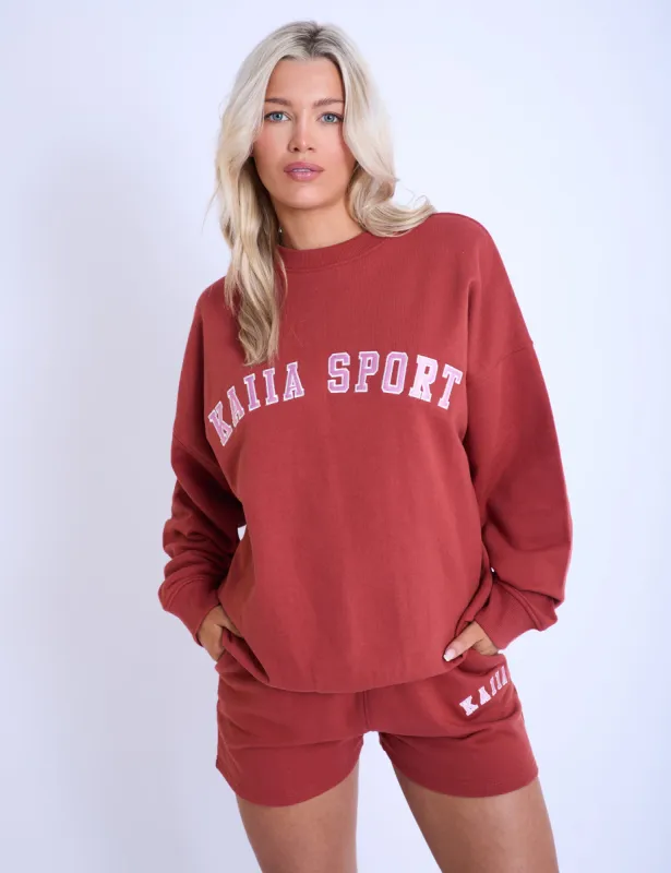 Kaiia Sport Oversized Sweatshirt Rust & Pink sold by Public Desire