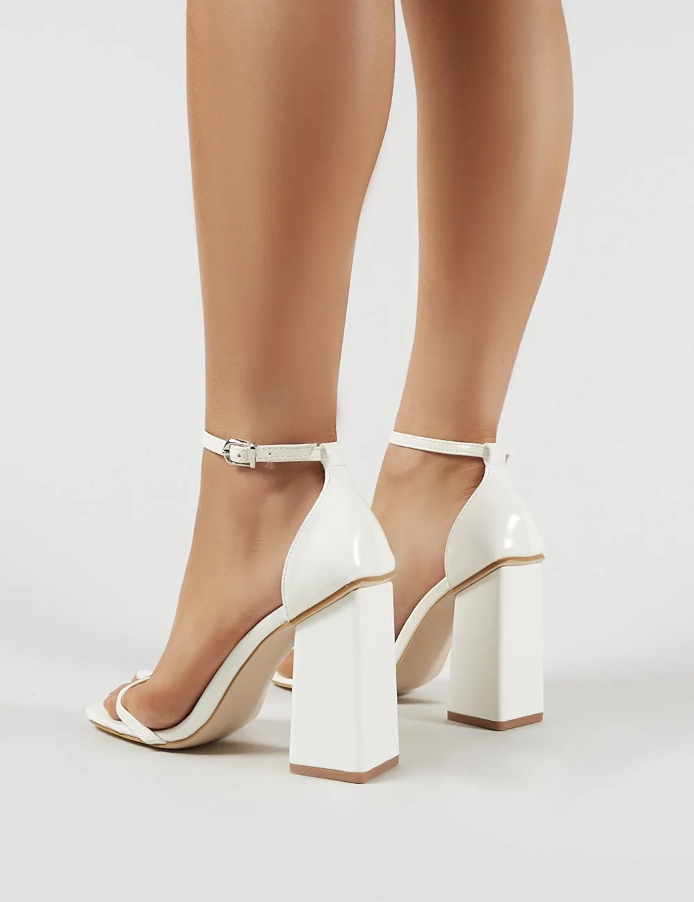 Anna White Square Block Heel Barely Theres sold by Public Desire product image thumbnail 4