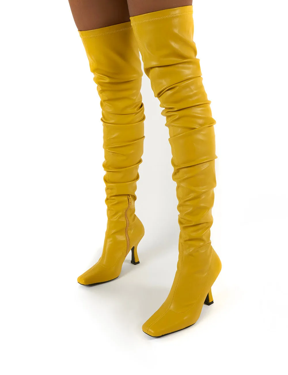 Outlaw Mustard Ruched Over The Knee Heeled Boots sold by Public Desire product image thumbnail 3