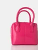 The Bode Bright Pink Croc Square Top Handle Mini Bag sold by Public Desire