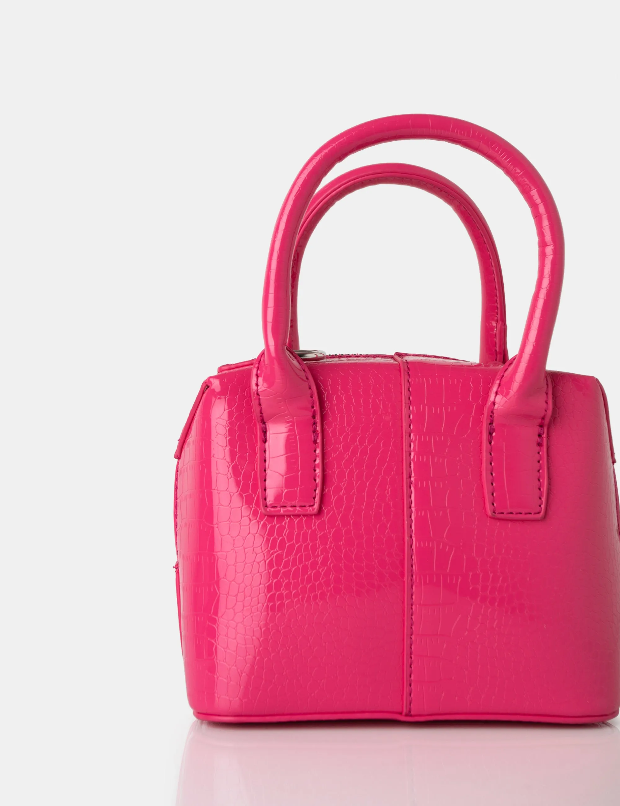 The Bode Bright Pink Croc Square Top Handle Mini Bag sold by Public Desire product image thumbnail 3