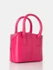 The Bode Bright Pink Croc Square Top Handle Mini Bag sold by Public Desire