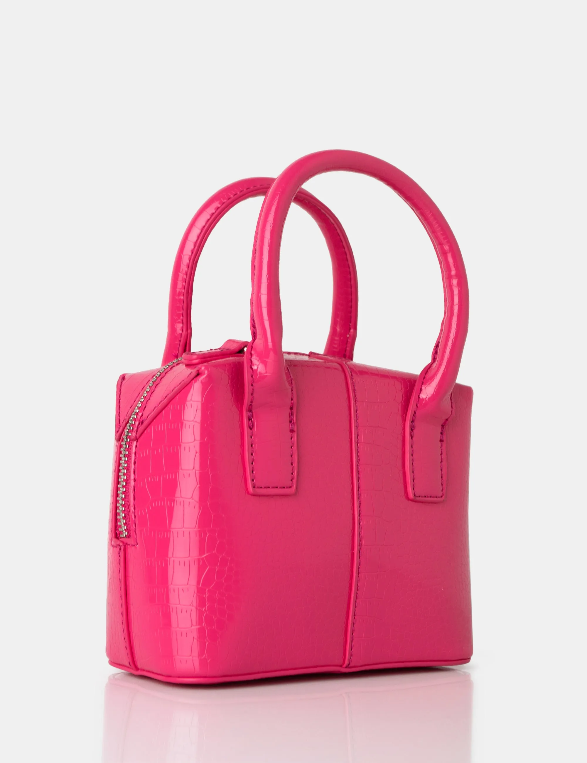 The Bode Bright Pink Croc Square Top Handle Mini Bag sold by Public Desire product image thumbnail 2