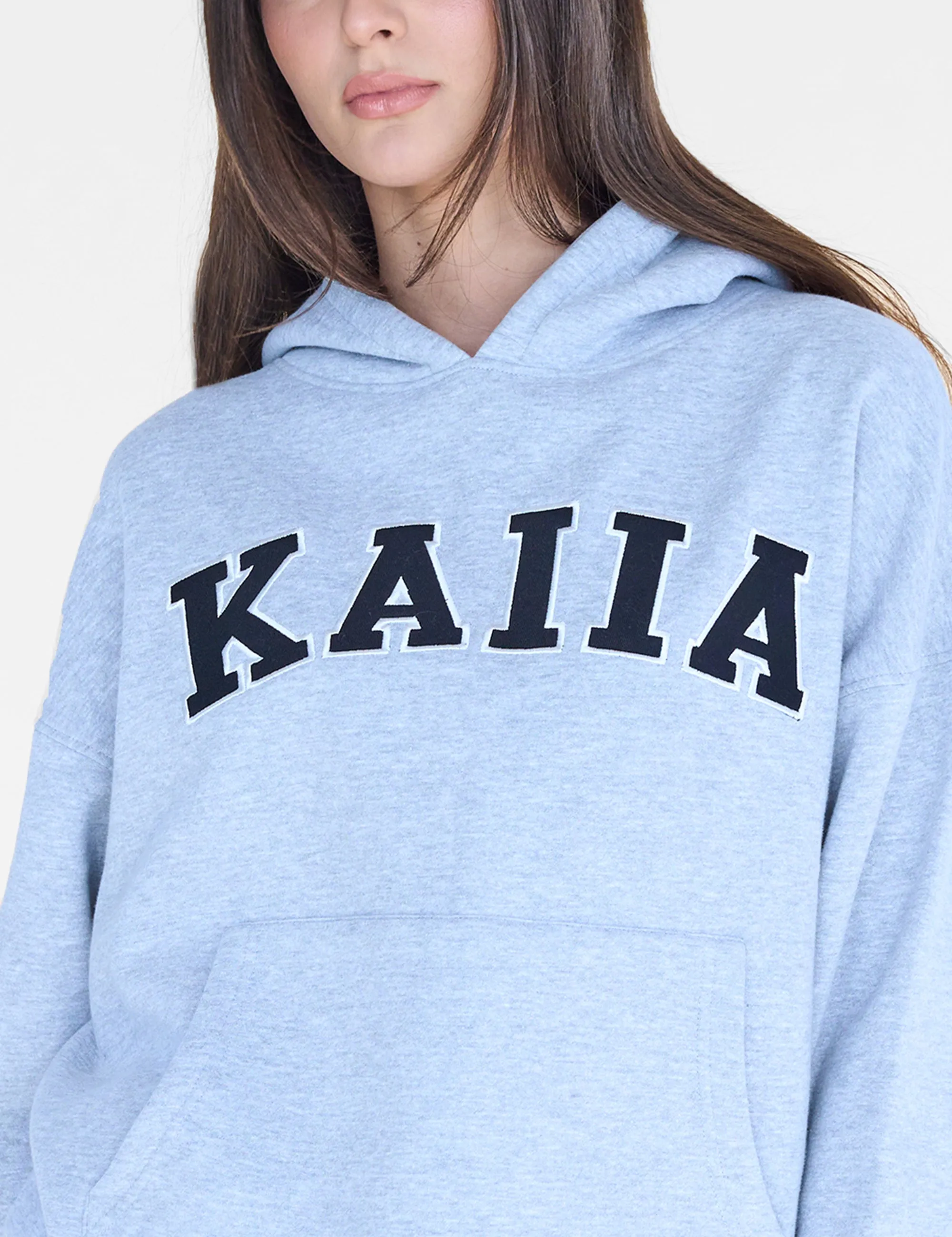 Kaiia Slogan Oversized Hoodie Grey Marl & Black sold by Public Desire product image thumbnail 4