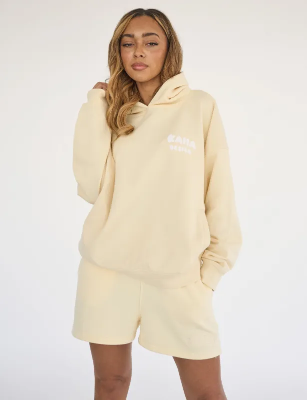 Kaiia Design Bubble Logo Oversized Hoodie Lemon sold by Public Desire