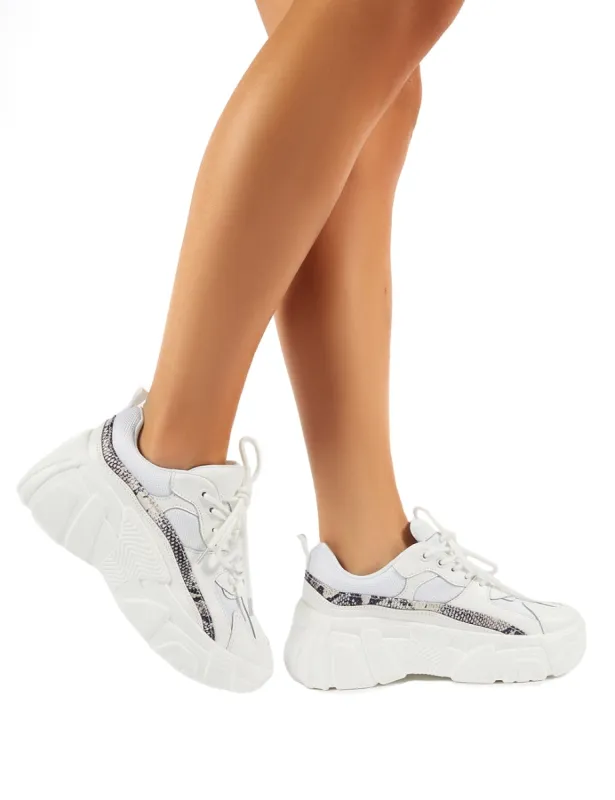 Hummer White Chunky Sole Trainers sold by Public Desire