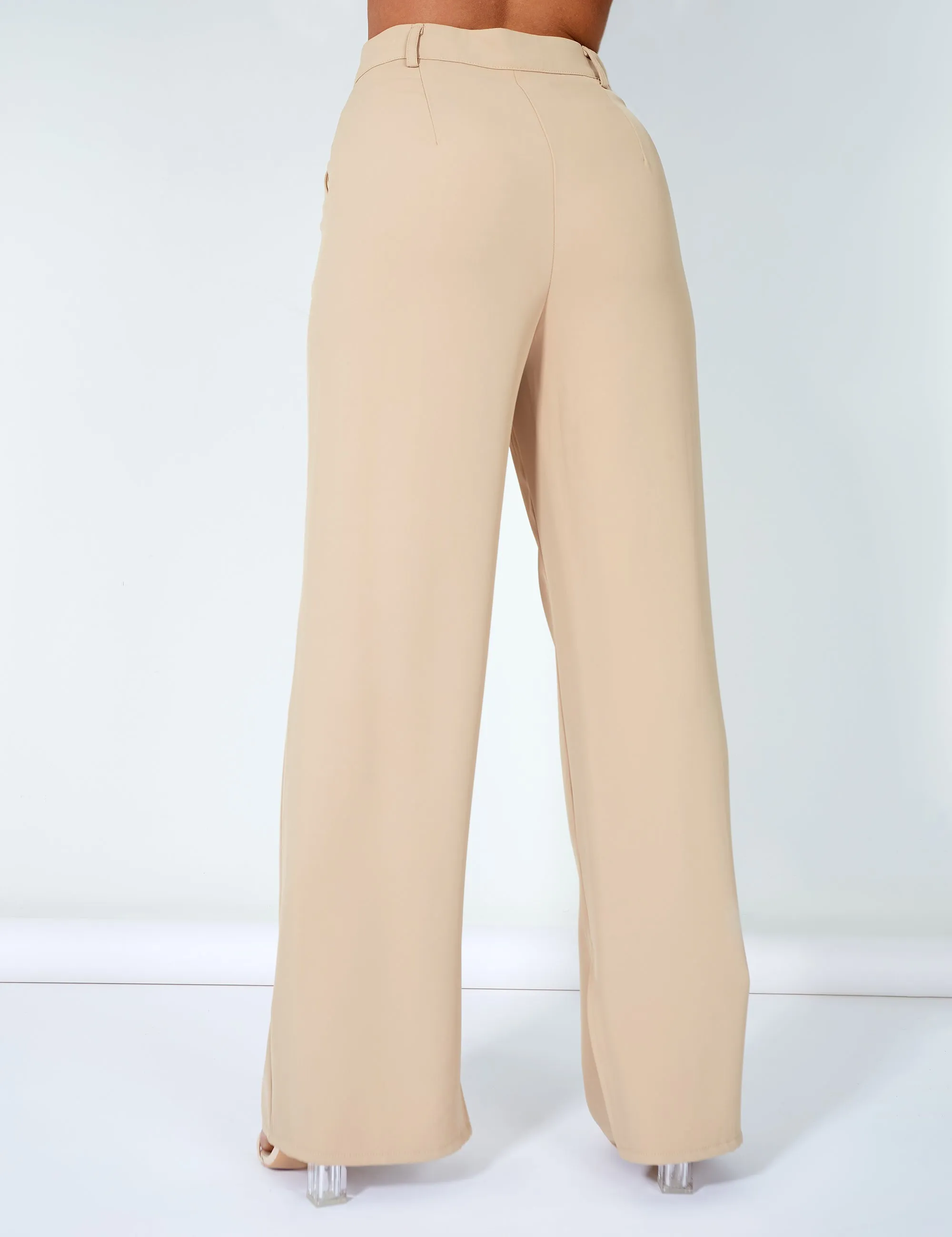 Split Detail High Waisted Dad Trouser Sand sold by Public Desire product image thumbnail 4