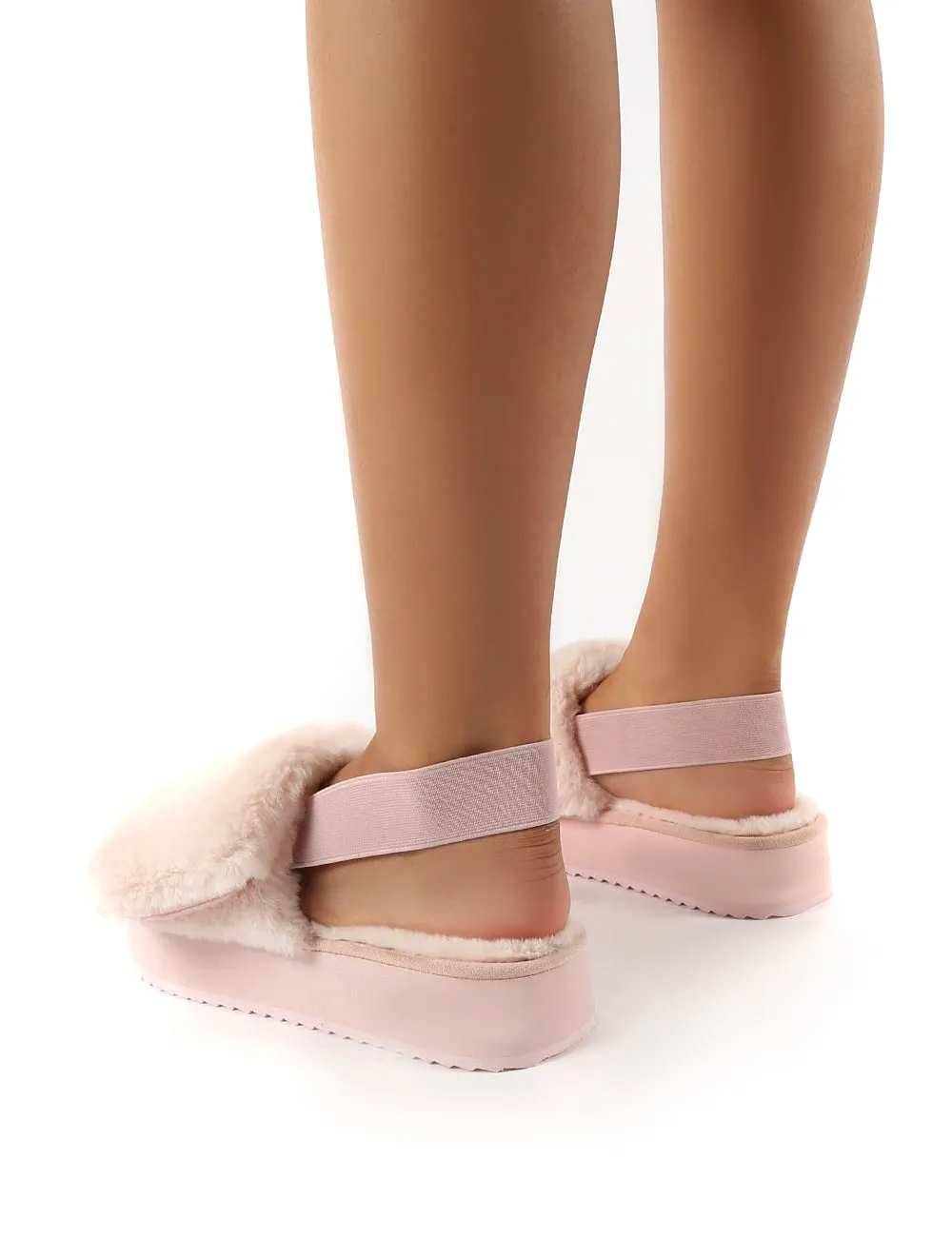 Funky Light Pink Platform Chunky Sole Velcro Strap Slippers sold by Public Desire product image thumbnail 2