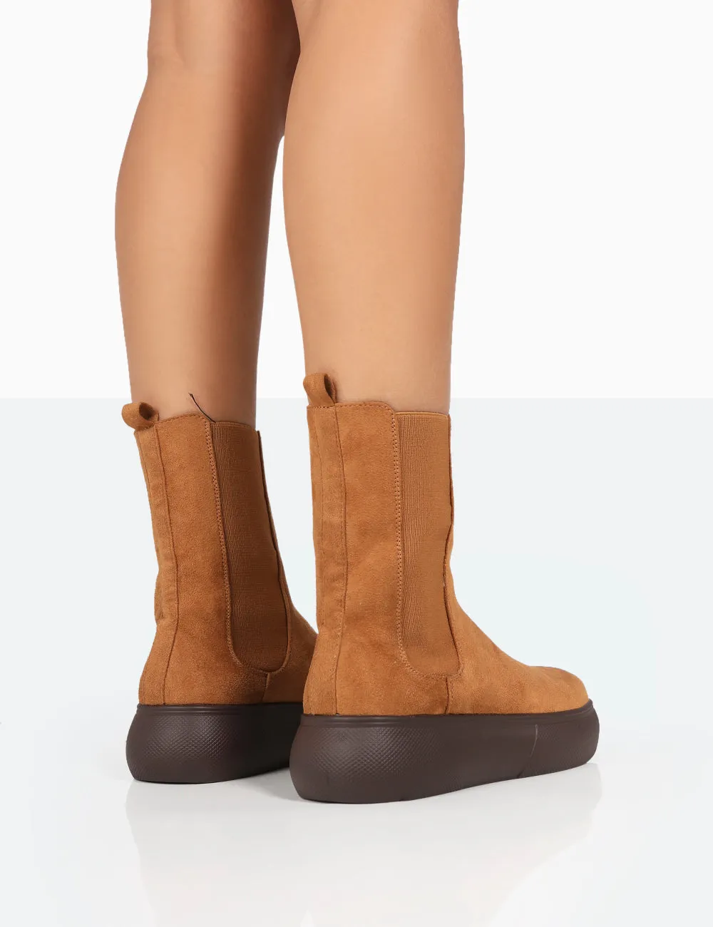 Pisa Tan Chunky Rubber Sole Chelsea Boots sold by Public Desire product image thumbnail 3