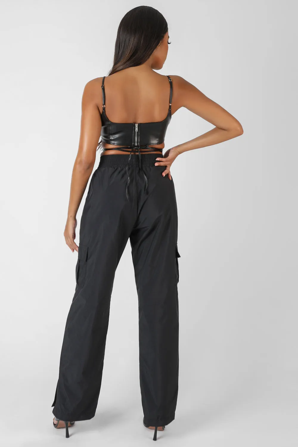 Pu Square Neck Wrap Bralet Black sold by Public Desire product image thumbnail 2