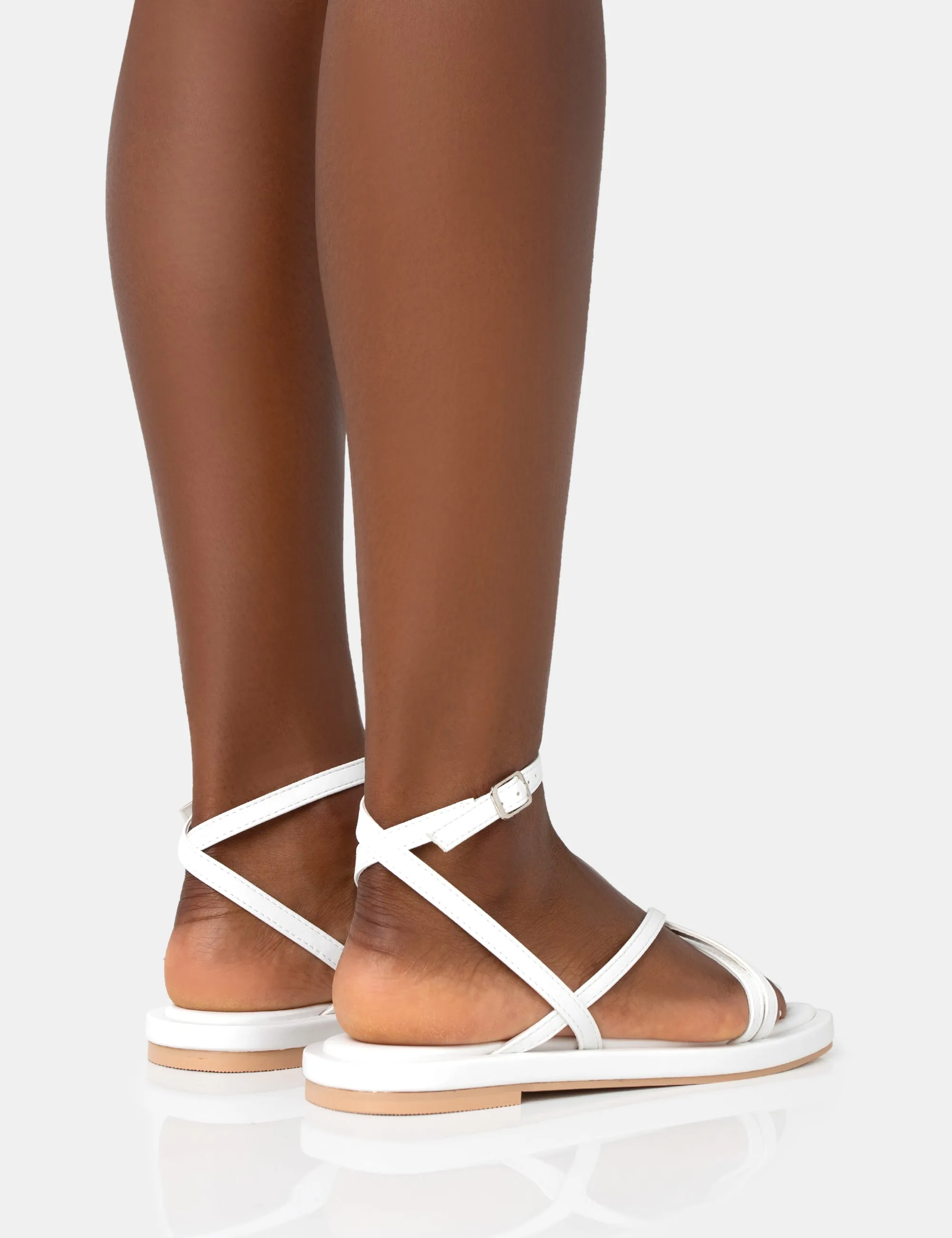 Soul White PU Strappy Padded Flat Sandals sold by Public Desire product image thumbnail 4