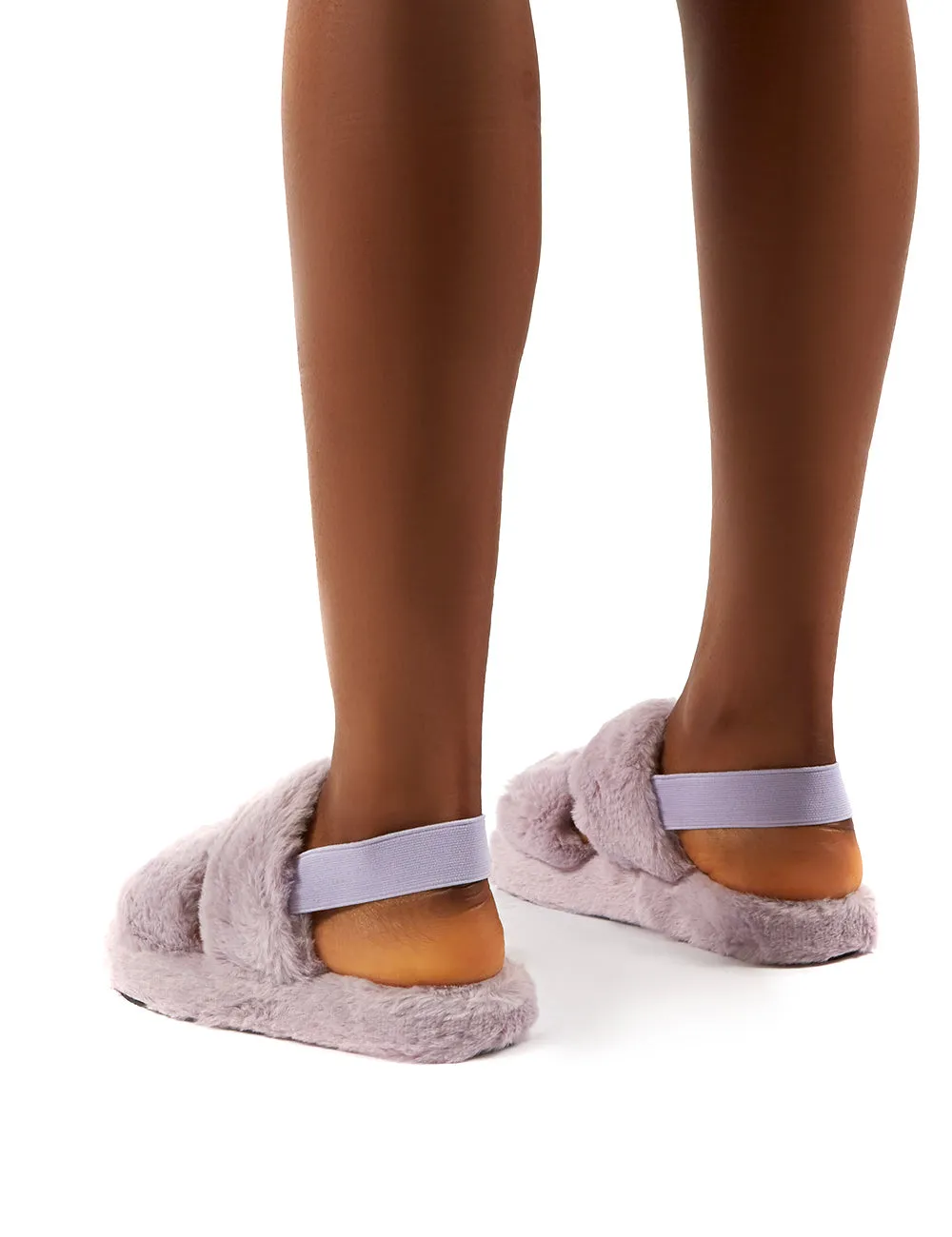Lullaby Lilac Fluffy Strap Back Slippers sold by Public Desire product image thumbnail 2