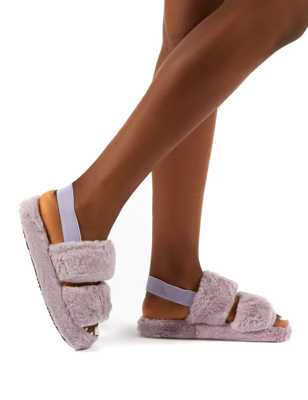 Lullaby Lilac Fluffy Strap Back Slippers sold by Public Desire product image thumbnail 3
