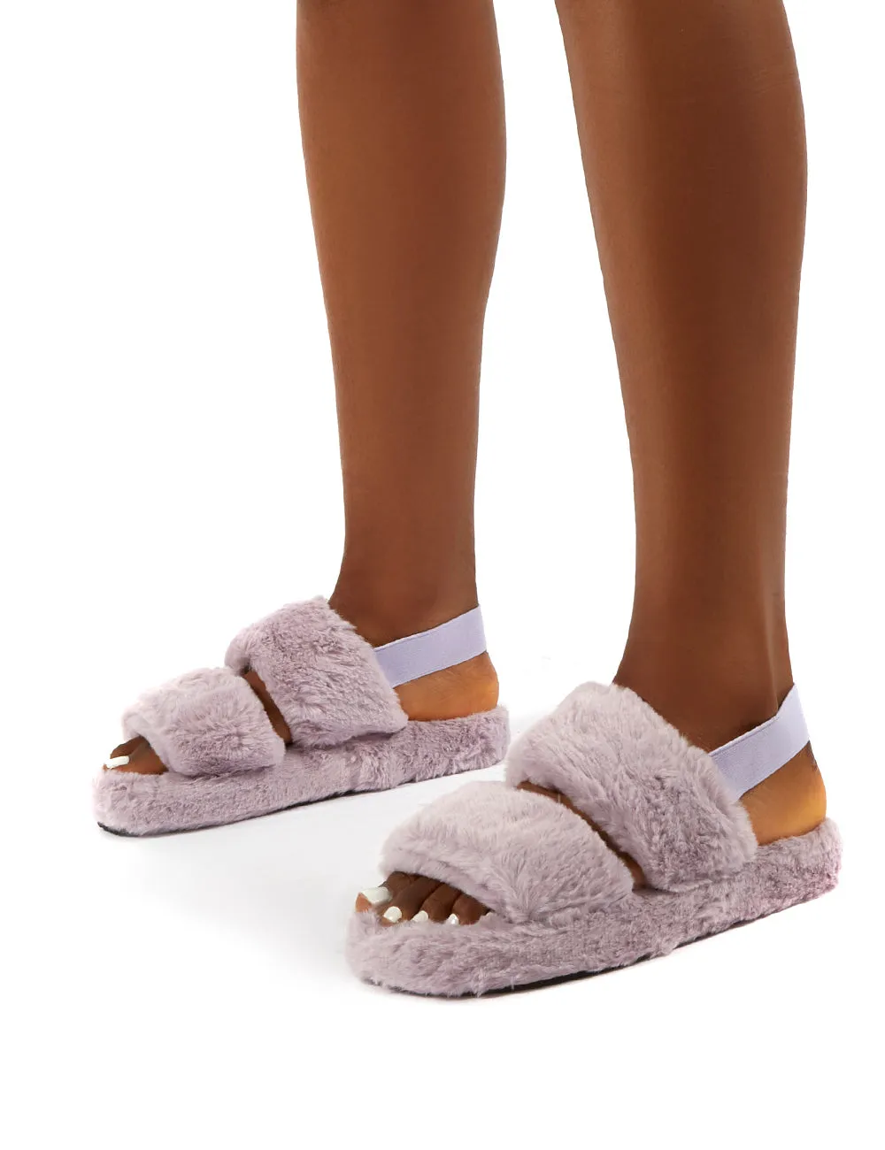 Lullaby Lilac Fluffy Strap Back Slippers sold by Public Desire product image thumbnail 4