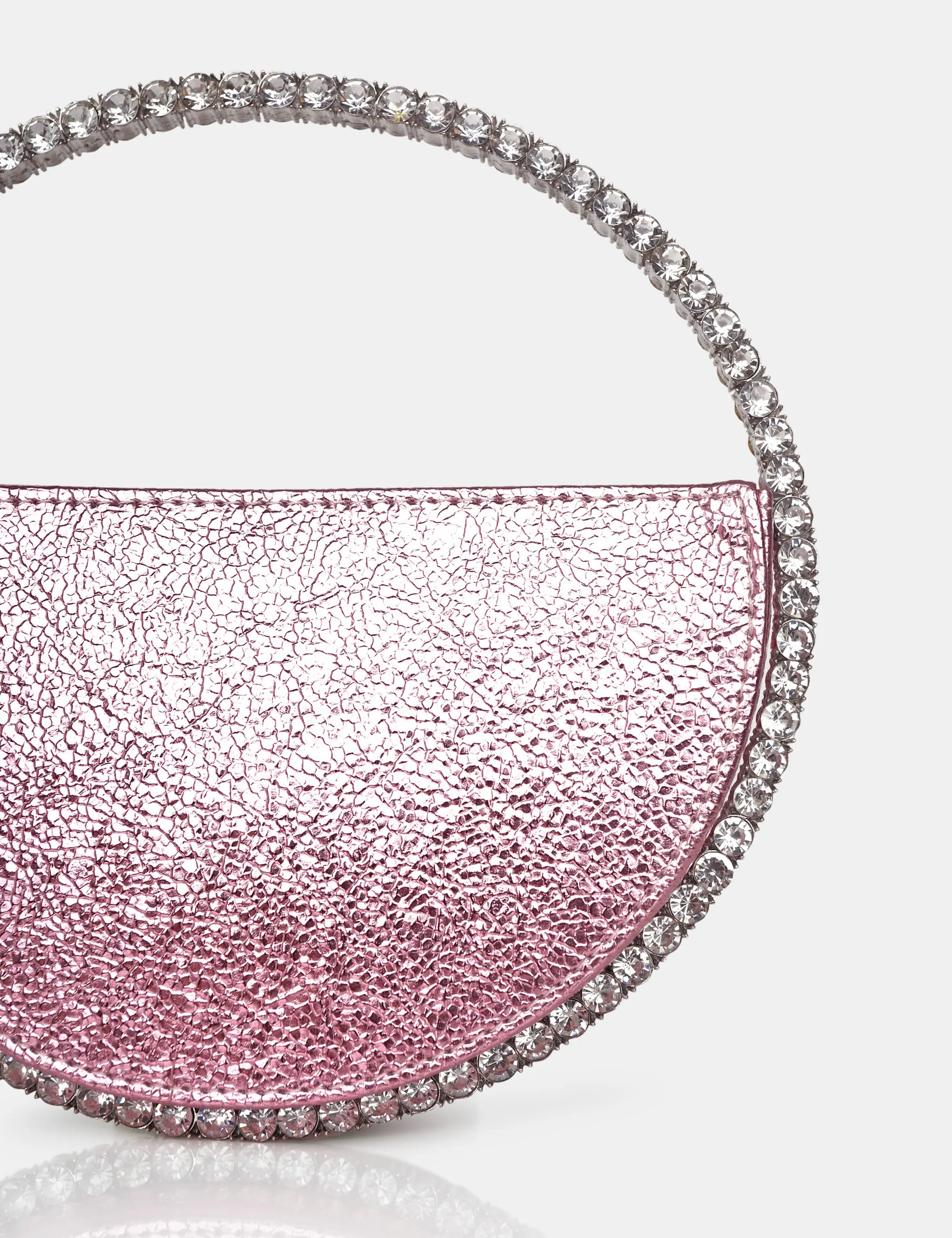 The Alessia Metallic Pink Circle Diamante Mini Grab Bag sold by Public Desire product image thumbnail 3