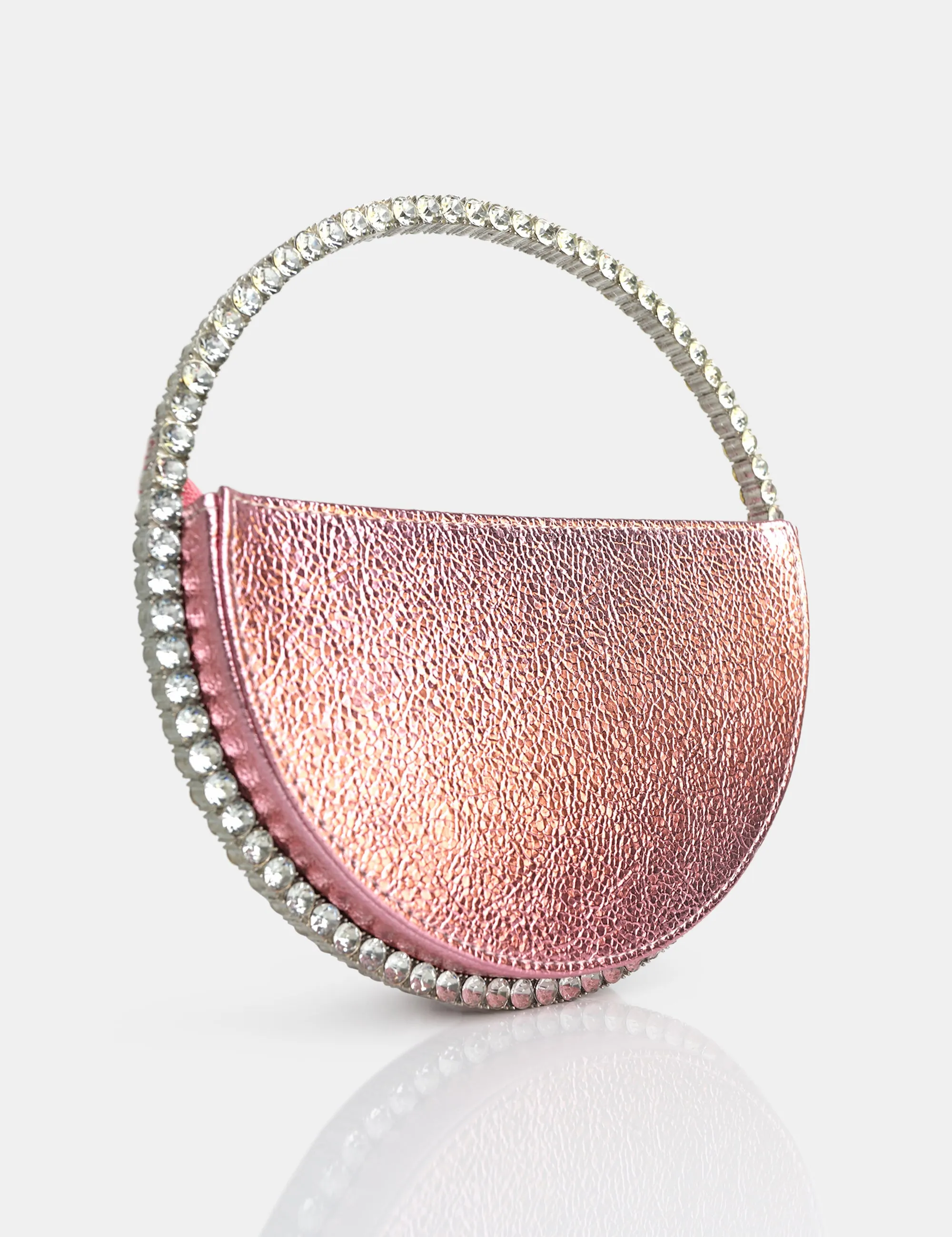 The Alessia Metallic Pink Circle Diamante Mini Grab Bag sold by Public Desire product image thumbnail 2