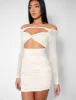 Glitter Mesh Cutaway Mini Dress Nude sold by Public Desire