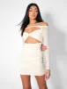 Glitter Mesh Cutaway Mini Dress Nude sold by Public Desire