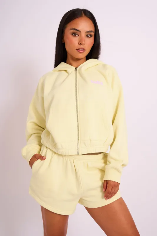 Kaiia Studio Bubble Logo Zip Through Hoodie Yellow sold by Public Desire