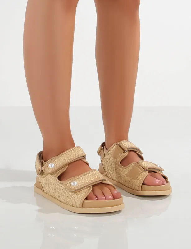 Carmen Natural Rafia Flat Sandal sold by Public Desire