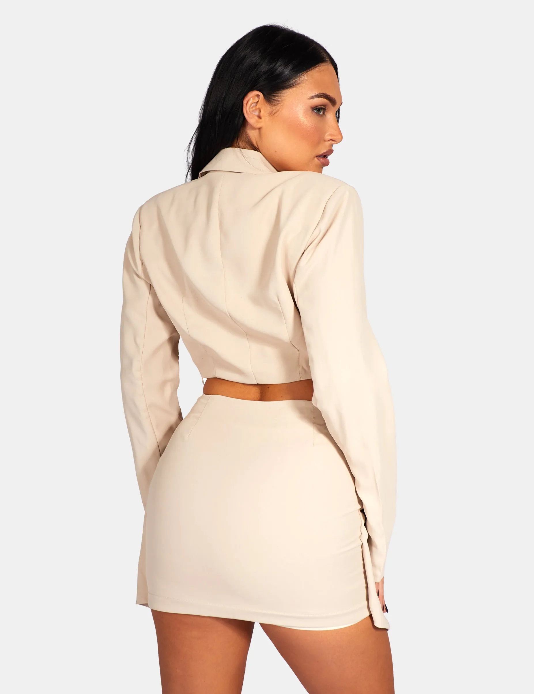 Twist Front Blazer Mini Dress Stone sold by Public Desire product image thumbnail 4