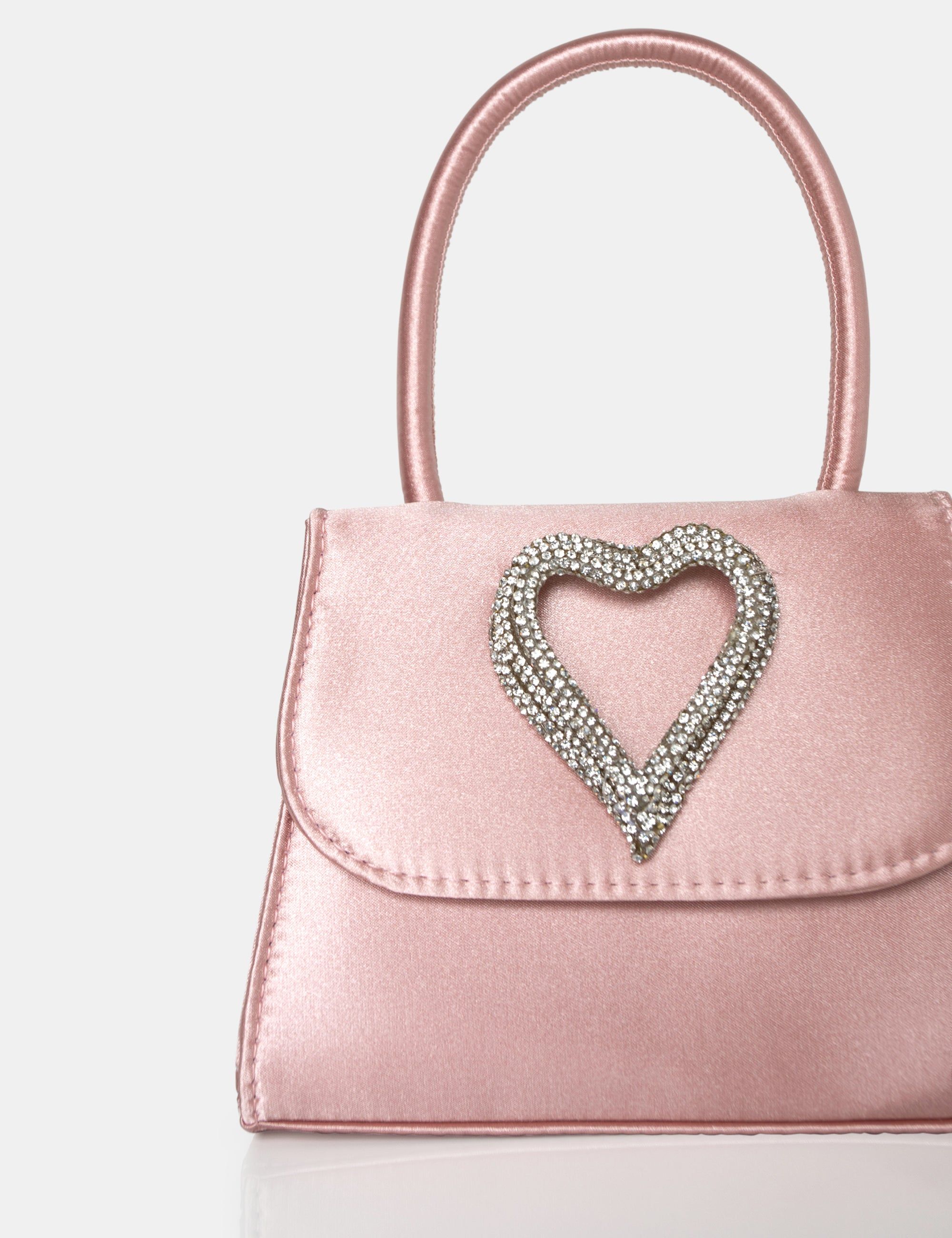 The Heart Baby Pink Satin Mini Bag sold by Public Desire product image thumbnail 3