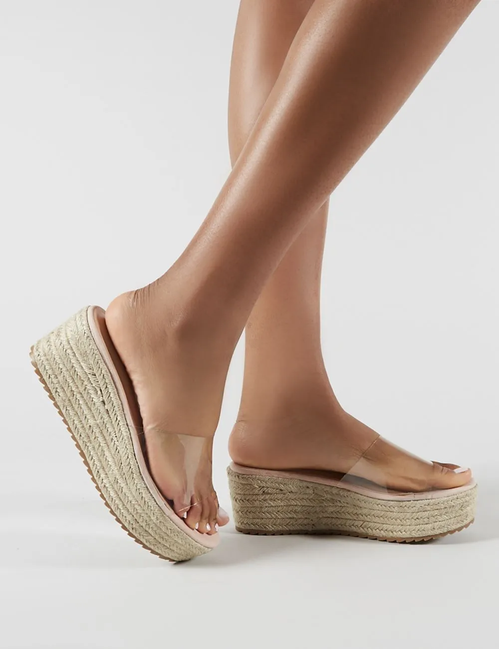 Cami Flatform Espadrille Sliders in Clear Perspex sold by Public Desire product image thumbnail 3