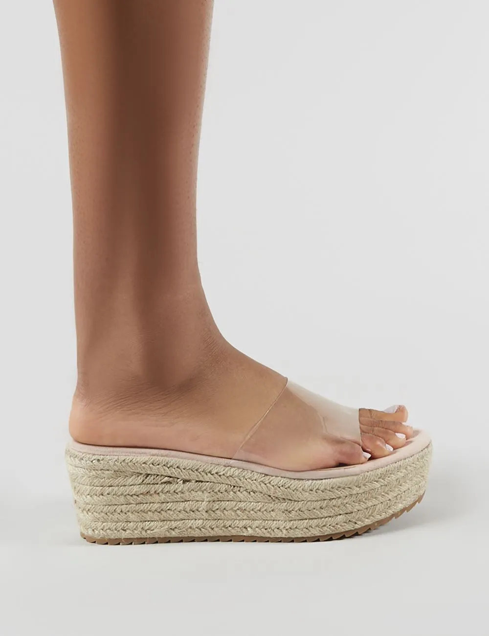 Cami Flatform Espadrille Sliders in Clear Perspex sold by Public Desire product image thumbnail 5