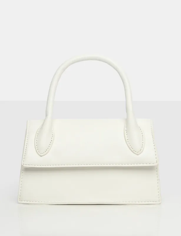 The Hailey White PU One Handle Mini Bag sold by Public Desire