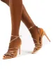 Starstruck Nude Diamante Strappy Stiletto Heels sold by Public Desire