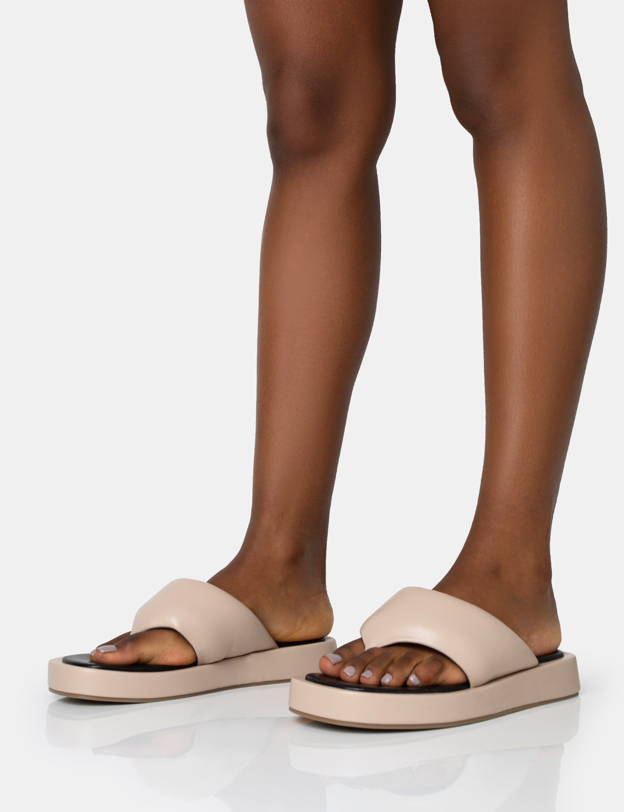 Vacay Nude Contrast Padded Square Toe Flip Flop Sandals sold by Public Desire product image thumbnail 3