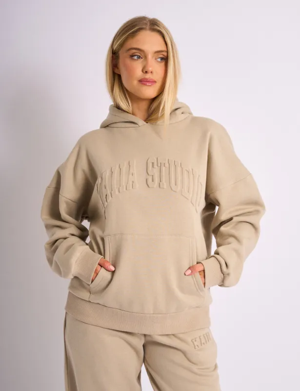 Kaiia Studio Embossed Logo Oversized Hoodie Stone sold by Public Desire