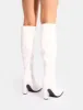 Acquilla White Knee High Flared Boots sold by Public Desire