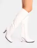 Acquilla White Knee High Flared Boots sold by Public Desire