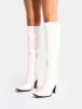 Acquilla White Knee High Flared Boots sold by Public Desire