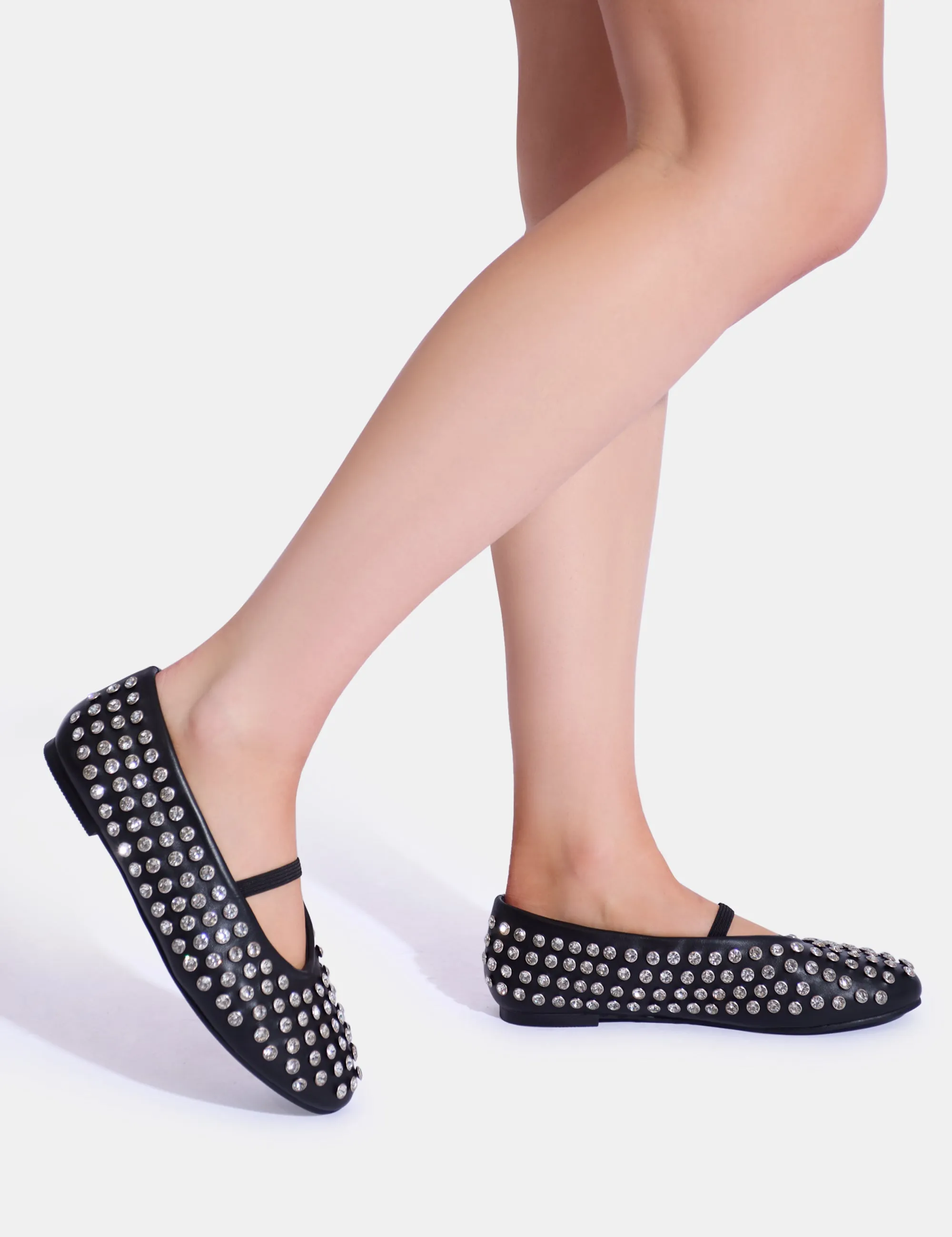 Mina Black Embellished Ballet Flat Pumps sold by Public Desire product image thumbnail 2
